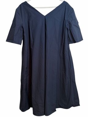 Merlette Poplin Swing V-Neck A-Line Dress